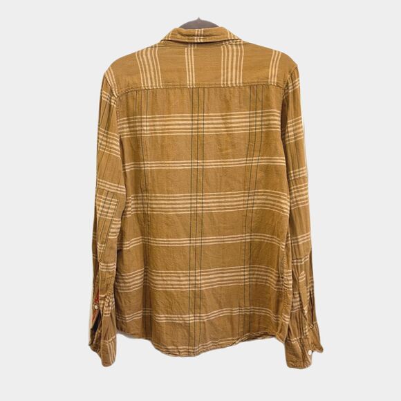 Deus Ex Machina Brown 100% Cotton Plaid Flannel Button Up Shirt Top Mens Size M - Picture 7 of 12